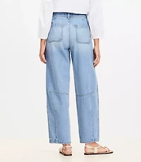 High Rise Barrel Jeans Light Vintage Indigo Wash