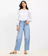 High Rise Barrel Jeans Light Vintage Indigo Wash