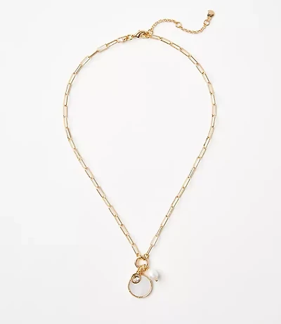 Mother Of Pearl Cluster Necklace