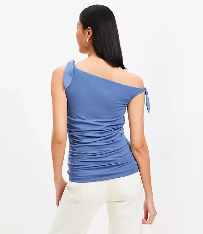 Bow Tie Shirred Top