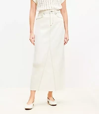 Denim Maxi Skirt in Ecru