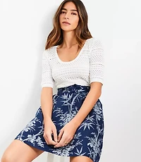 Pointelle Scoop Neck Sweater Tee