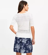 Pointelle Scoop Neck Sweater Tee