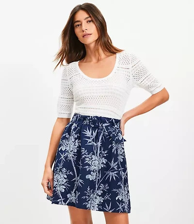 Pointelle Scoop Neck Sweater Tee