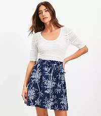 Pointelle Scoop Neck Sweater Tee