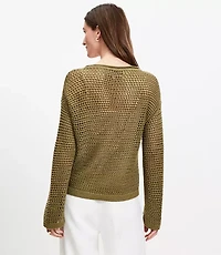 Mesh Wide Sleeve Boatneck Sweater