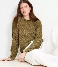 Mesh Wide Sleeve Boatneck Sweater