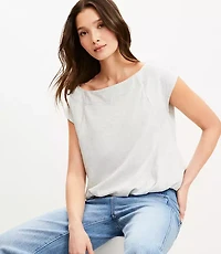 Petite Cap Sleeve Bubble Hem Sweatshirt