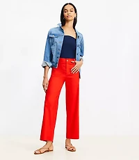 Palmer Wide Leg Crop Pants Linen Blend