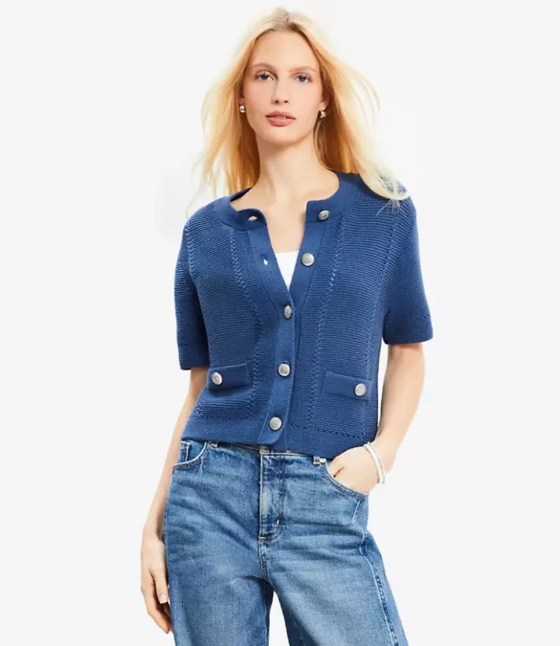 Link Stitched Sweater Jacket