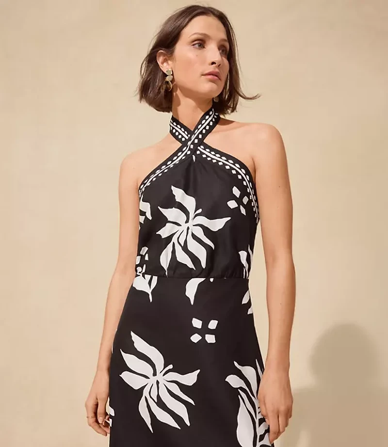 Fern Linen Blend Mini Halter Dress