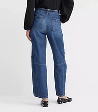 High Rise Barrel Jeans Dark Wash