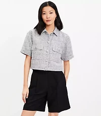 Petite Tweed Short Sleeve Jacket