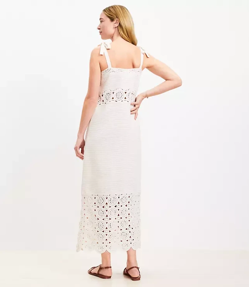 Petite LOFT Beach Medallion Crochet Maxi Dress