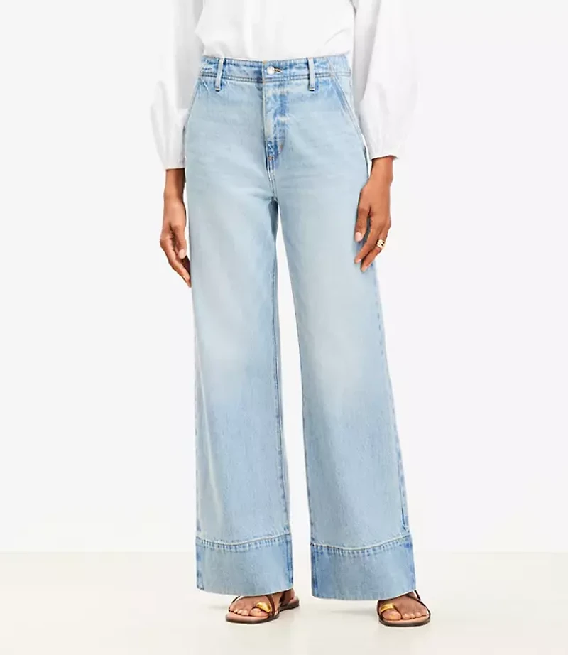 High Rise Wide Leg Jeans Vintage Light Indigo Wash