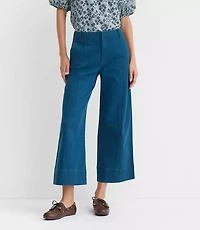 Petite Curvy Palmer Wide Leg Crop Pants Twill