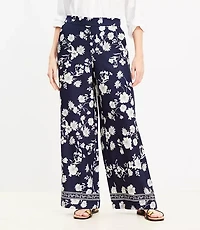 Tall Fluid Pull On Wide Leg Pants in Floral