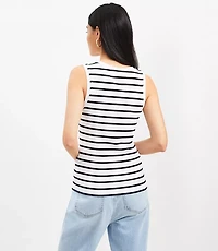 Petite Stripe Perfect Ribbed Scoop Neck Tank Top
