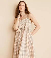 Lou & Grey Plaid Pleated Maxi Pocket Dress