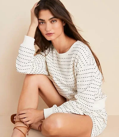 Lou & Grey Dotted Jacquard Top