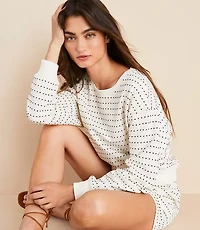 Lou & Grey Dotted Jacquard Top