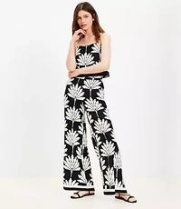 Palm Pull On Wide Leg Pants in Linen Blend