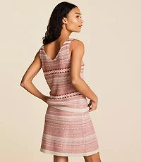 Lou & Grey Mixed Stripe Double V Sweater Tank Top