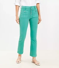 Petite Patch Pocket Kick Crop Jeans Mellow Mint