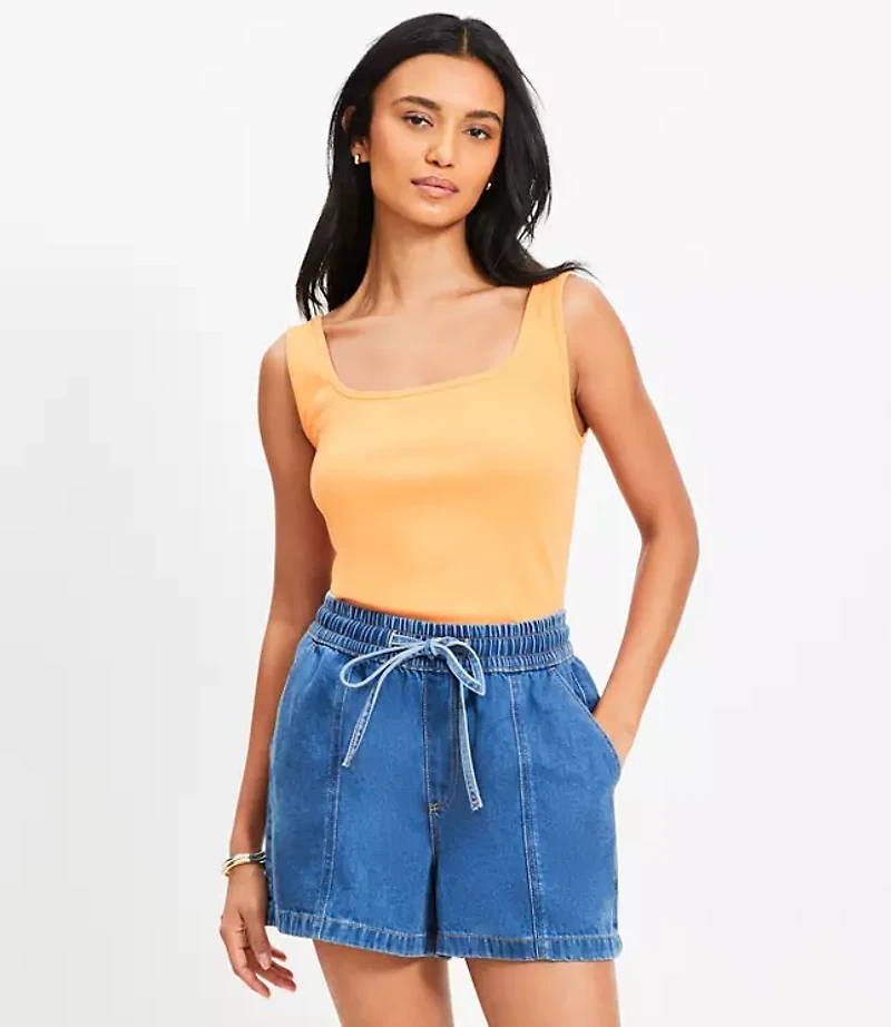 Perfect Ribbed Square Neck Tank Top