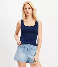 Perfect Ribbed Square Neck Tank Top