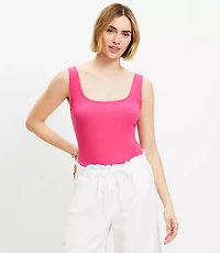 Perfect Ribbed Square Neck Tank Top