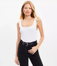 Perfect Ribbed Square Neck Tank Top
