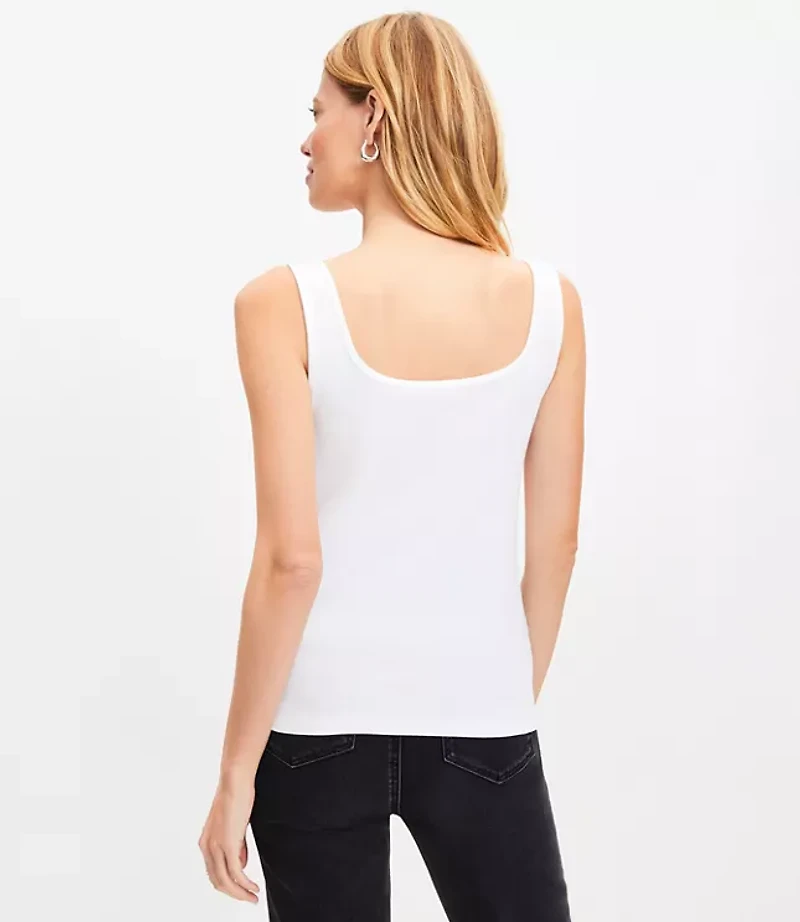 Perfect Ribbed Square Neck Tank Top