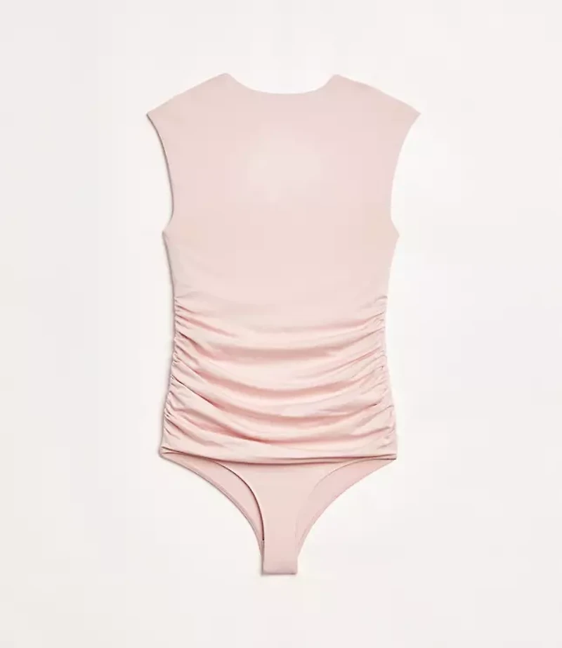 Petite LOFT Versa 360 Knit Ruched Square Neck Bodysuit