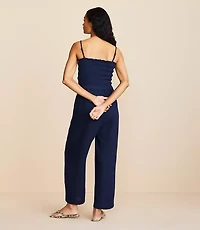 Lou & Grey Smocked Triple Cloth Jumpsuit