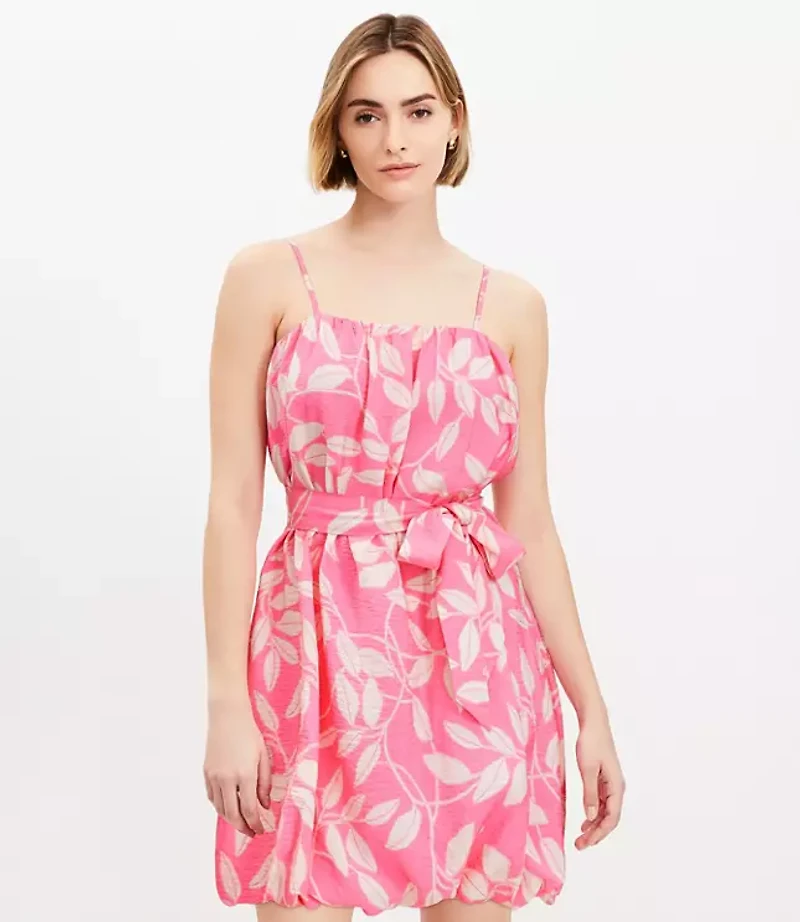 Leafed Pleated Mini Pocket Dress