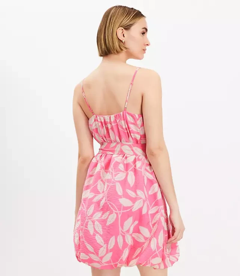 Leafed Pleated Mini Pocket Dress