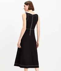 Ponte Square Neck Midi Dress