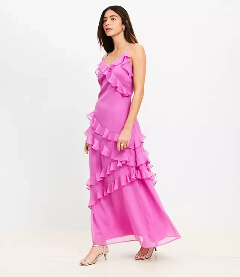 Ruffle Strappy Maxi Dress