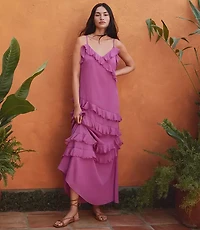 Ruffle Strappy Maxi Dress
