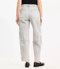 Petite High Rise Barrel Jeans Vintage Grey Wash