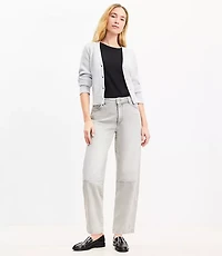 Petite High Rise Barrel Jeans Vintage Grey Wash