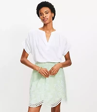 Split Neck Mixed Media Top