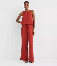 Petite LOFT Beach Triple Cloth Wide Leg Pants