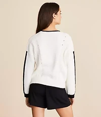 Lou & Grey Colorblock Pointelle Wedge Sweater