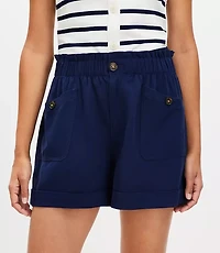Petite Cuffed Utility Shorts Twill