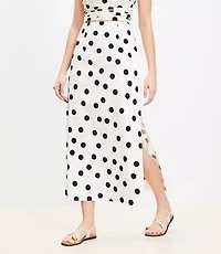 Petite Dotted Midi Skirt