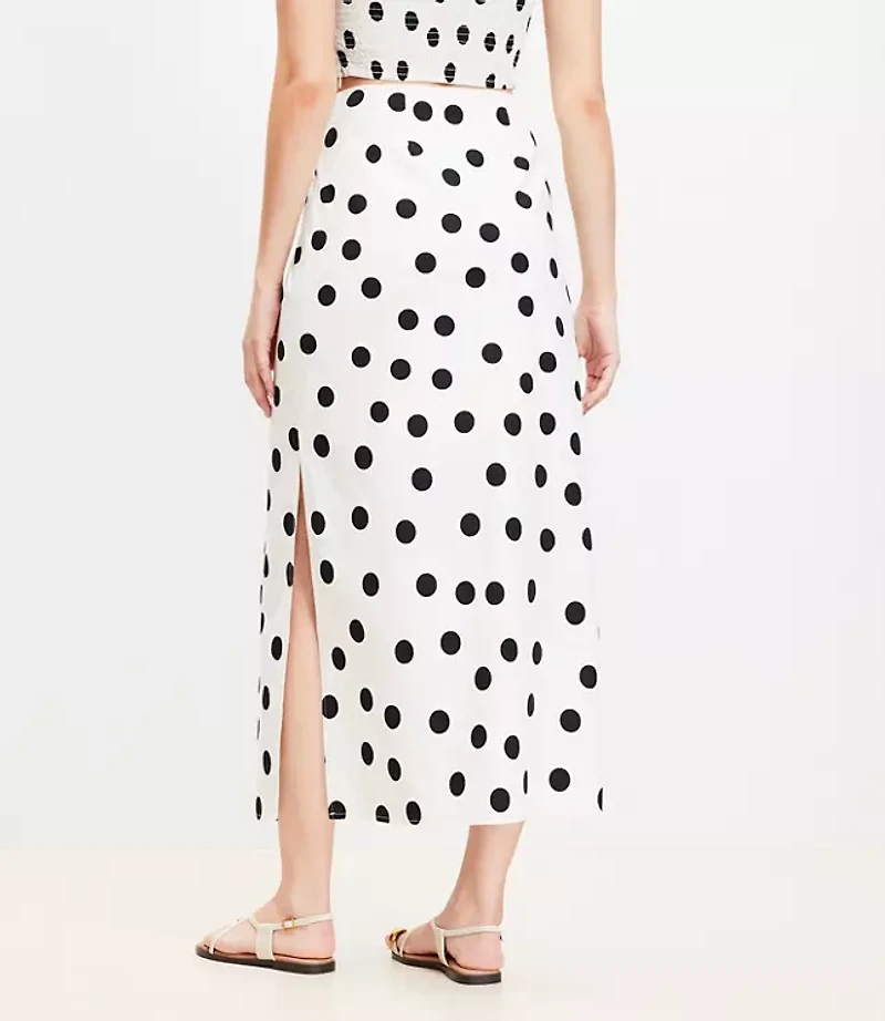 Petite Dotted Midi Skirt