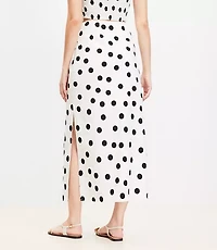 Petite Dotted Midi Skirt