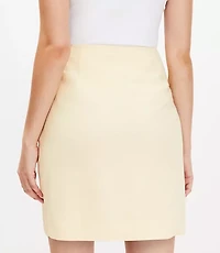 Petite Welt Trim Linen Blend Mini Skirt